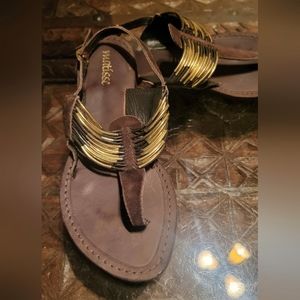 Women’s Matisse Ayala Brown suede and Leather Thong Sandals Size 7